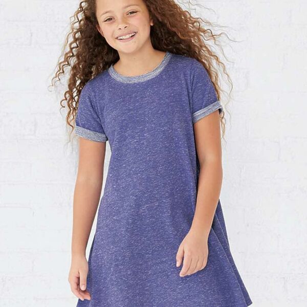 Harborside Mélange French Terry Girls' Twirl Dress Thumbnail